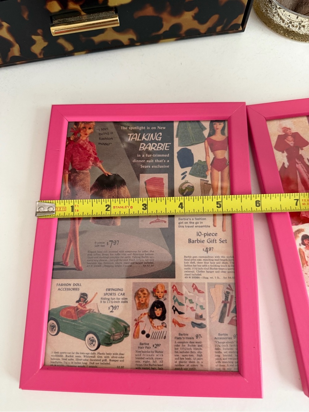 Set of 4 Pink Framed Vintage Barbie Print Art - Picture 7 of 7
